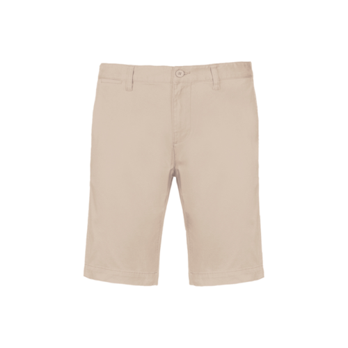 BERMUDA CHINO HOMME BEIGE 100% COTON SERGE R&eacute;f.K750