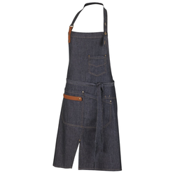 TABLIER A BAVETTE HAROLD PASSANT EN CUIR LIENS TAILLE A NOUER 100% COTON