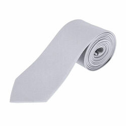 CRAVATE SATIN GRIS ARGENT US15