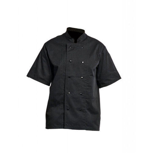 VESTE CUISINE A PRESSIONS MANCHES COURTES PC NOIR REF 17BPN
