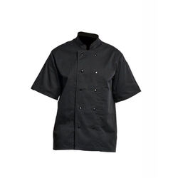 VESTE CUISINE A PRESSIONS MANCHES COURTES PC NOIR REF 17BPN