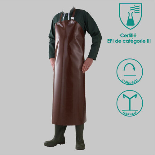 TABLIER POLYURETHANE STANDARD MARRON 90x115cm R&eacute;f.DELTA