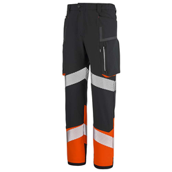 PANTALON HEMERA NOIR/ORANGE FLUO 94%POLYESTER RECYCLE 6%ELAS REF.1FLSTPI-2066