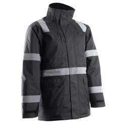 PARKA SECURITE NOIR+BANDE RETRO PU 100% 160GR REF.5SEC010