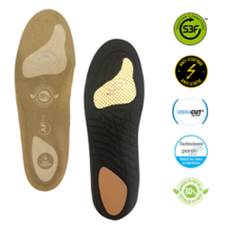 SEMELLE ANTISTATIQUE S3F AMORTISSANTE MOUSSE PU 80% RECYCLE REF.0093 SEMELLE ANTISTATIQUE S3F AMORTISSANTE MOUSSE PU 80% RECYCLE REF.0093