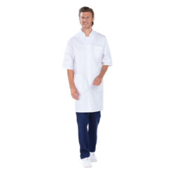 BLOUSE HOMME BLANCHE COL MAHO PC BLANC 2858 BO ML