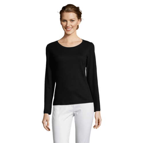 T.SHIRT FEMME COL ROND ML 100% COTON REF 11425