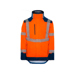 VESTE DE PLUIE EVEREST ORANGE/MARINE 3 COUCHES 100% POLYESTER