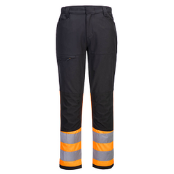 PANTALON STRETCH NOIR/ORANGE HV CLASSE 1 ECO WX2 POLY/COTON 195GR REF.CD888