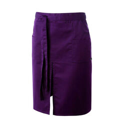 TABLIER SONGE SS BAVETTE FENTE DE MARCHE PRUNE