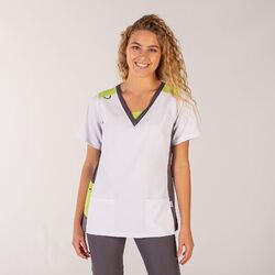 TUNIQUE FEMME LEONOR BLANC/PISTACHE MICROFIBRE 99%PES ELAS REF.658700