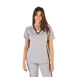 TUNIQUE FEMME LETICIA MC COL V MICROFIBRE 95% PES 5% ELAS 170GR REF.662400