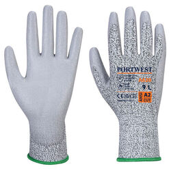 GANT GRIS SANS COUTURE PAUME ENDUITE PU JAUGE 13 COUPURE B REF.A620
