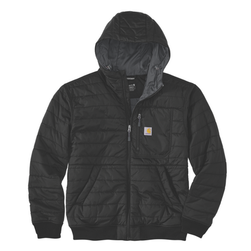 BLOUSON NOIR NYLON MATELASSE A CAPUCHE ZIPPE DEPERLANT REF.106543