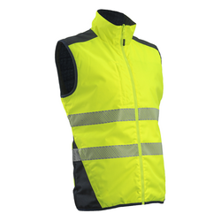 GILET YORU HV JAUNE/MARINE REVERSIBLE 100% POLYESTER 200GR REF.5YOR160