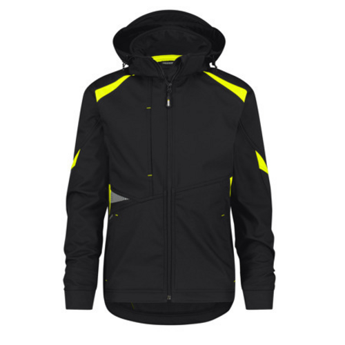 VESTE KALAMA SOFTSHELL BICOLORE NOIR/ORANGE 100% POLYESTER 280GR