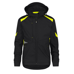 VESTE KALAMA SOFTSHELL BICOLORE NOIR/ORANGE 100% POLYESTER 280GR