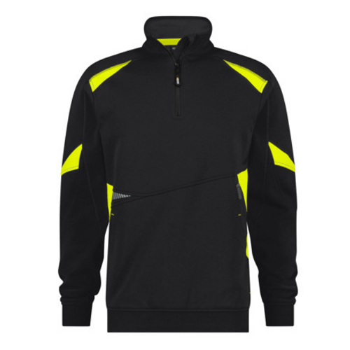 SWEAT SHIRT ARATU NOIR/ORANGE COL ZIPPE COTON/POLY 305GR