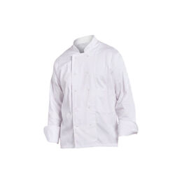 VESTE CUISINE A PRESSIONS MANCHES LONGUES COTON BLANC REF.16AP110