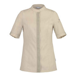 VESTE DE CUISINE FEMME FAVA MC 60%COTON 40%POLYESTER RECYCLE 235GR REF 2FAVMCPI