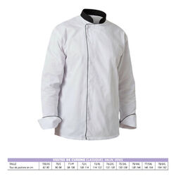 VESTE DE CUISINE MIXTE ML VENIS BLANC/NOIR PC 200GR