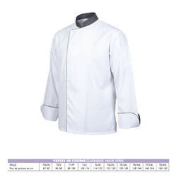 VESTE DE CUISINE MIXTE ML VENIS BLANC GRIS FONCE PC 200GR