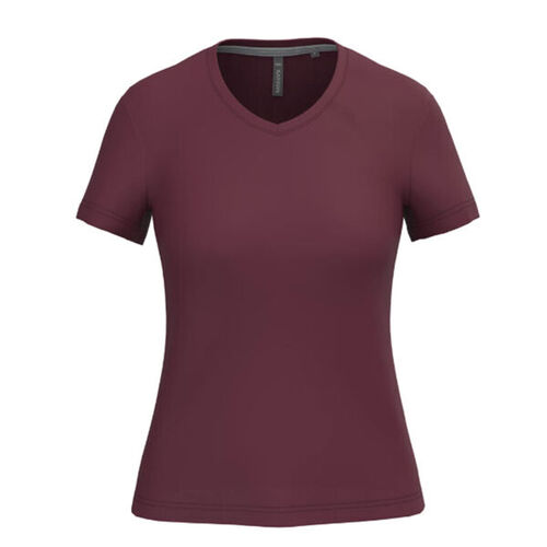 T SHIRT FEM.KARIBAN AJUSTE MC COL V COTON R&eacute;f.K381