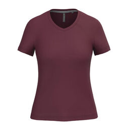 T SHIRT FEM.KARIBAN AJUSTE MC COL V COTON R&eacute;f.K381