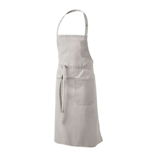 TABLIER A BAVETTE LOTI GRIS CLAIR PC 65/35 COU REGLABLE R&eacute;f : LOTI
