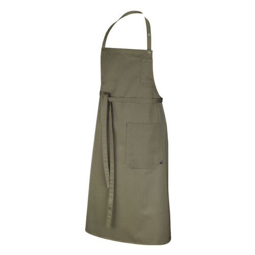 TABLIER A BAVETTE LOTI  KAKI PC 65/35 COU REGLABLE