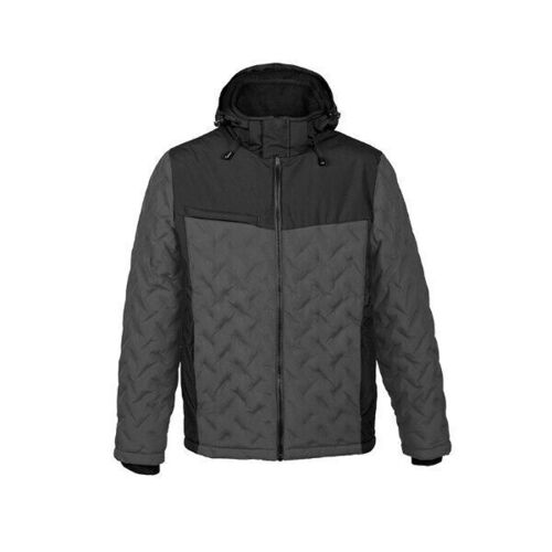 DOUDOUNE SOFTSHELL E-COZY GRIS/NOIR CAPUCHE AMOVIBLE 100% POLYESTER 340GR