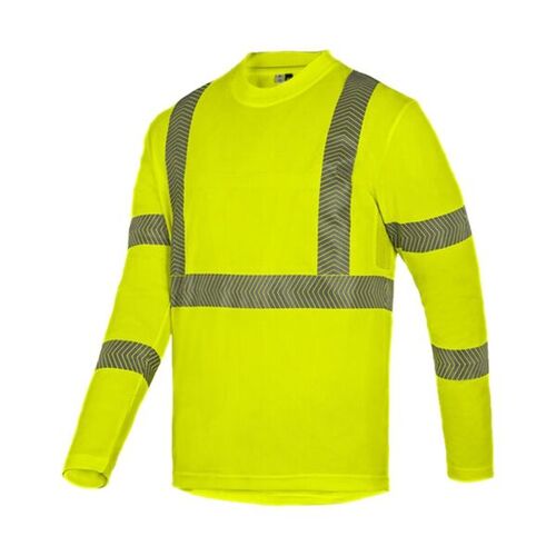T SHIRT AKTI ML JAUNE FLUO MAILLE PIQUEE ANTIBACTERIEN 100% POLYESTER