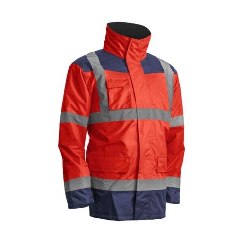 PARKA HV 4EN1 KANATA POLYESTER ROUGE FLUO/MARINE REF.7KANR