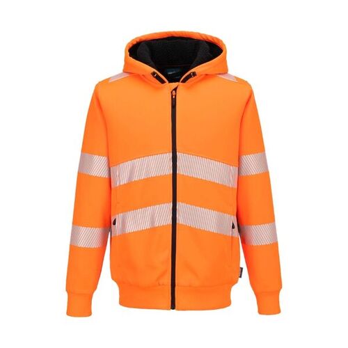 SWEAT SHIRT A CAPUCHE HV D'HIVER SHERPA ZIPPE ORANGE 300GR PC REF.PW321